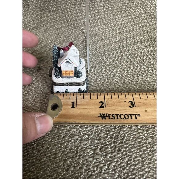 Vtg 90s Thomas Kinkade Ornament Ceramic Box Stonehearth Christmas Mini 1.5” - Picture 11 of 11